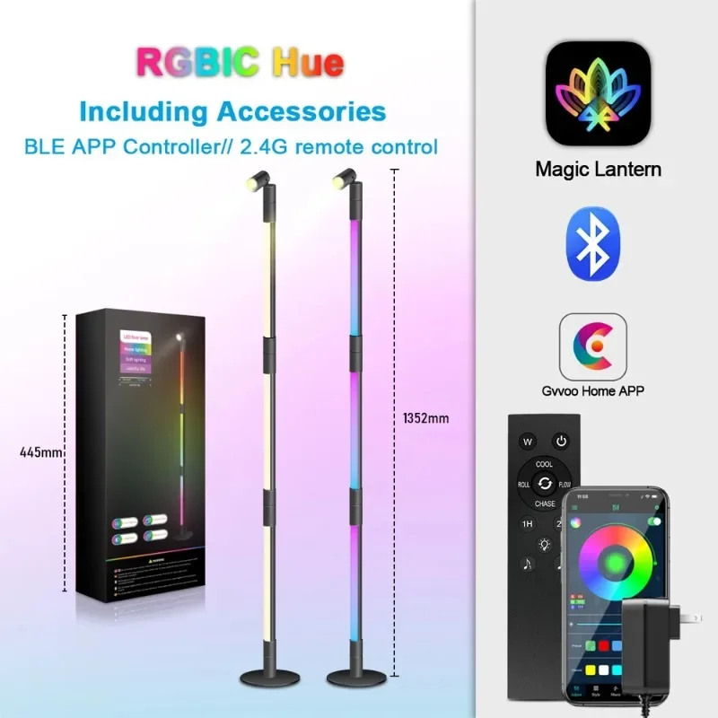 Новая Напольная Лампа с регулируемой яркостью RGB12V светодиодный угловая лампа