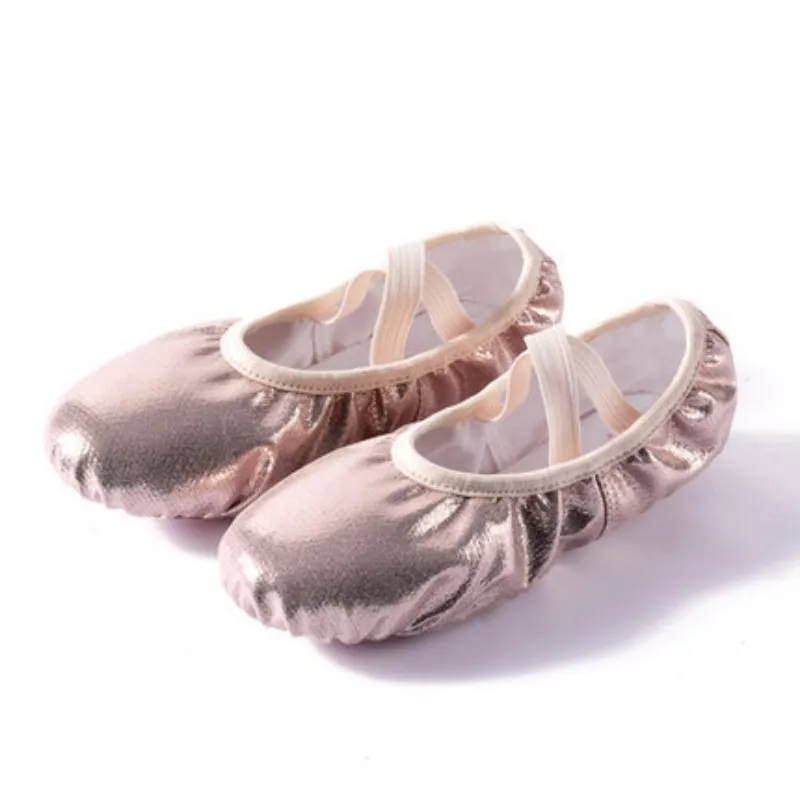 

Dance shoes Women's Soft-soled Non-slip PU Ballet Shoes Children's Cat Claws Crystal Pink Ballerina Shoes Girls Mainland China