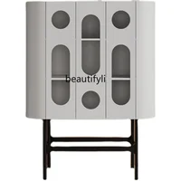 yj Simple Modern Arc Irregular Door Panel Design Cabinet Affordable Luxury Style Side Cabinet Hallway Silent Style