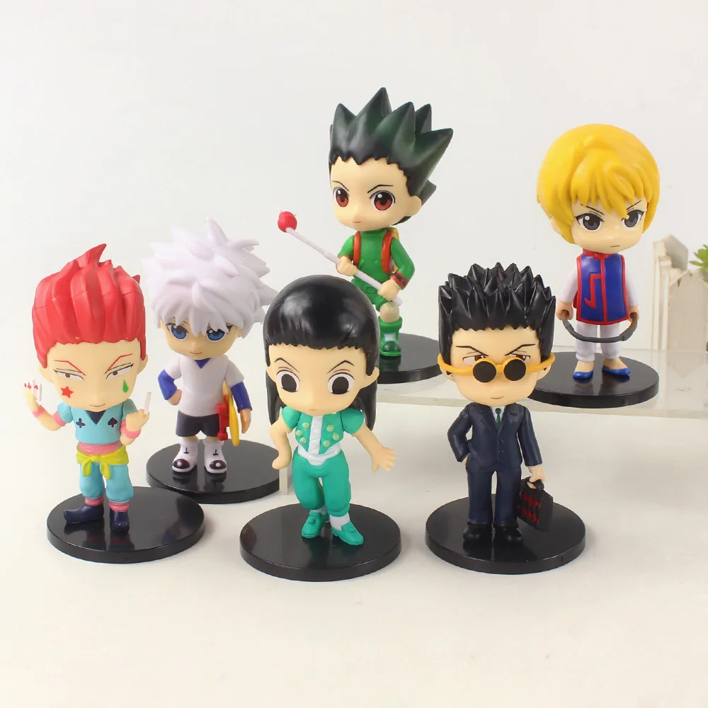 

6pcs/set 10-12cm Anime Hunter x Hunter Freecss Zoldyck Kurapika Hisoka Q Version Doll PVC Model Figure Collection Toys