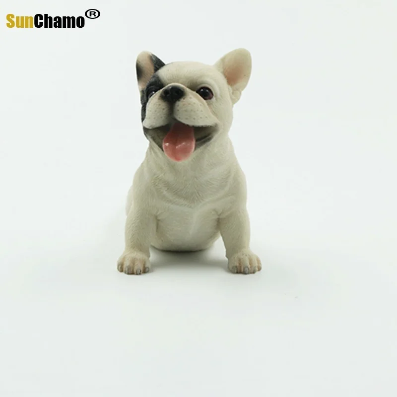Fashion French Bulldog Tongue Lovable Small Vehicle Simulates Animal Dog Model Decoration Crafts Figurines Miniatures Ornaments