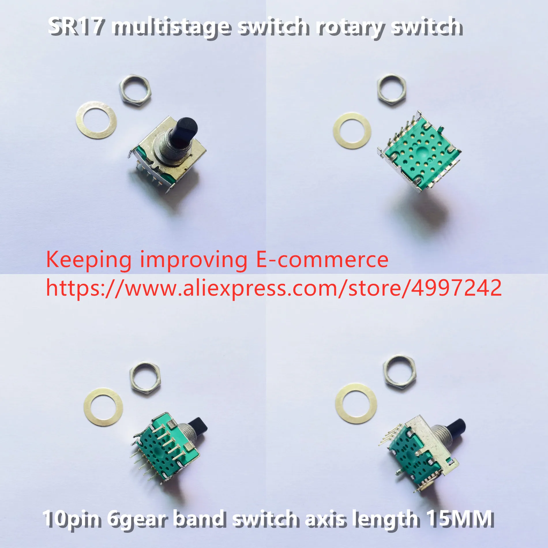 Оригинальный Новый многоступенчатый переключатель 100% SR17, поворотный переключатель, 6-ступенчатый переключатель, Длина оси 15 мм, полуось