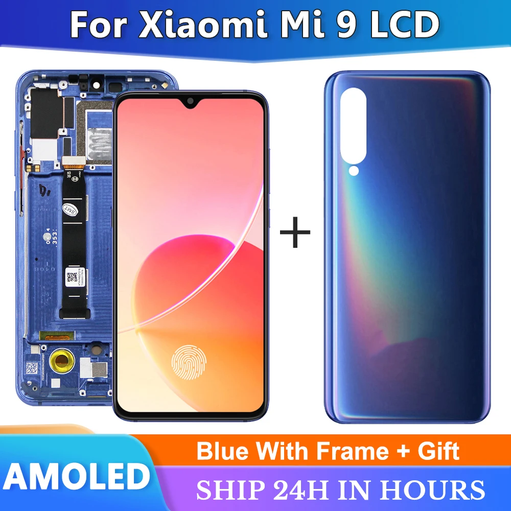 ЖК-дисплей AMOLED для Xiaomi Mi 9, 10 сенсорных экранов, замена для Xiaomi Mi 9 M1902F1G, дигитайзер, экран с крышкой батареи