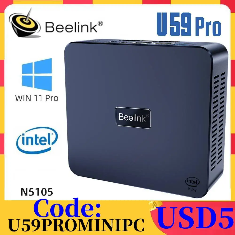 Beelink-Mini PC con Windows 11, ordenador de escritorio con procesador Intel 11th...