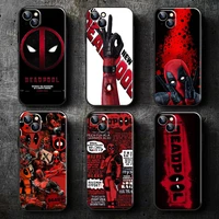 marvel deadpool for iphone 13 12 11 pro max mini x xr xs max 5 5s 6 6s 7 8 plus phone case carcasa silicone cover back coque