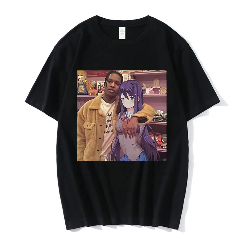 

ASAP Rocky Darling In The Franxx Graphic T-shirts Hip Hop Cotton Short Sleeve Loose Couple T-Shirt Casual Harajuku T Shirt