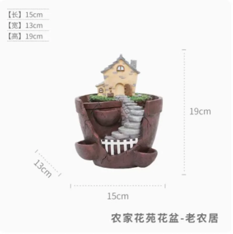 

Креативные воздушные садовые суккуленты, цветочные горшки, ретро-украшение для растений из смолы, индивидуальные маленькие украшения в горшке с микро-пейзажем