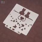 Декоративная линейка в форме кошки, трафарет для распыления красок, инструмент для рисования кофе, выпечки, распыления тортов, шаблон для скрапбукинга, украшения