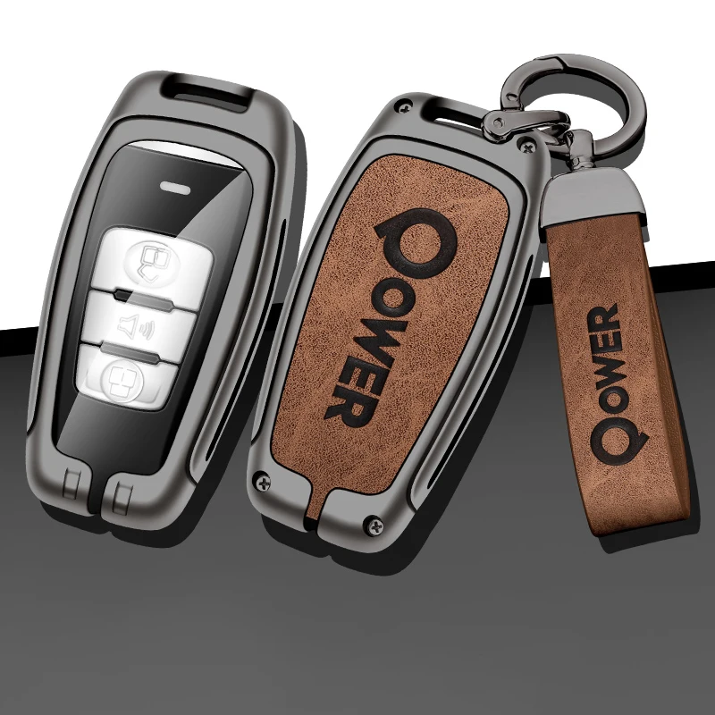 

Stylish Leather Car Key Case Cover Shell For Great Wall Cannon POWER Holder Protector Keyless Keychain Accessories