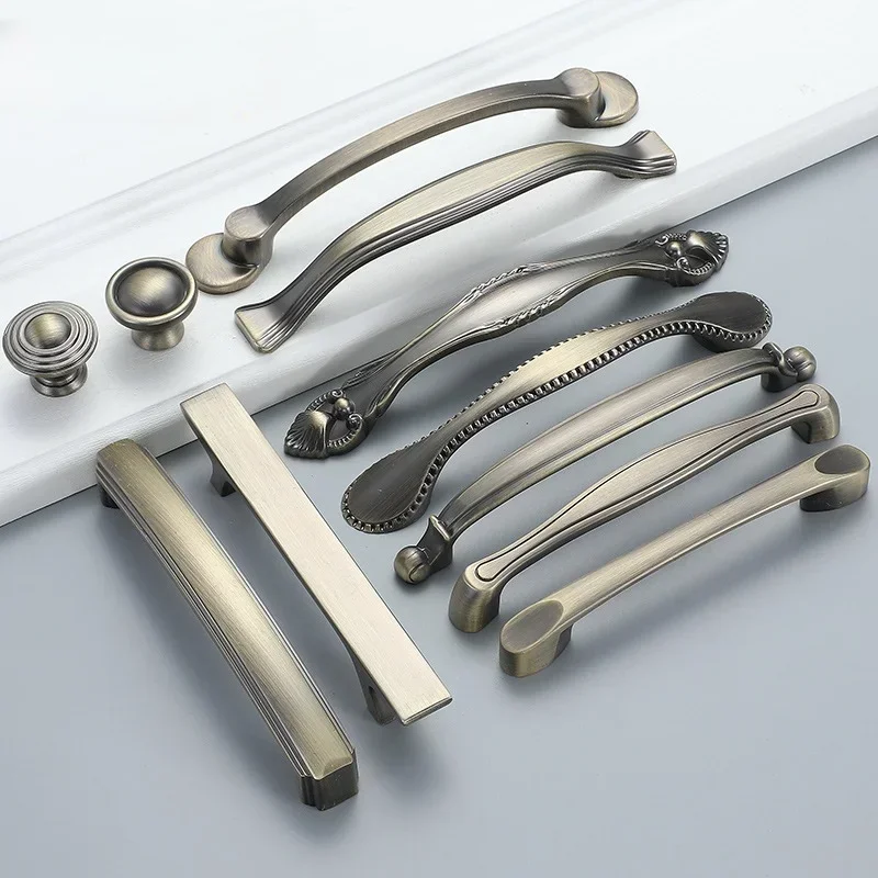 Европейские цинковые антикварные роскошные ручки для шкафа Aolly 64/96/128 мм