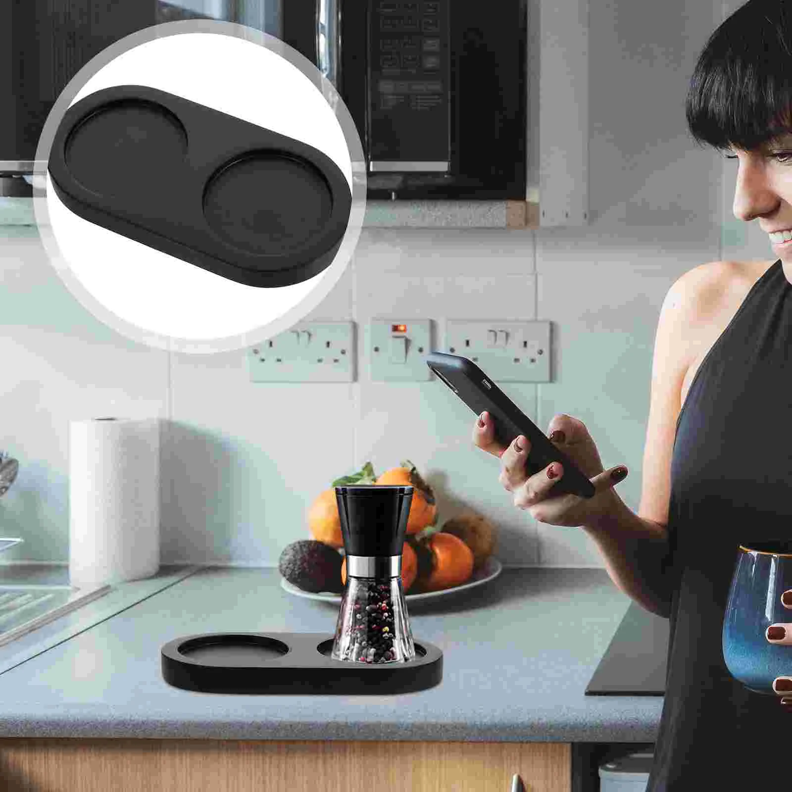 Деревянная мельница для перца подставка соли и шейкера поднос приправ бутылок