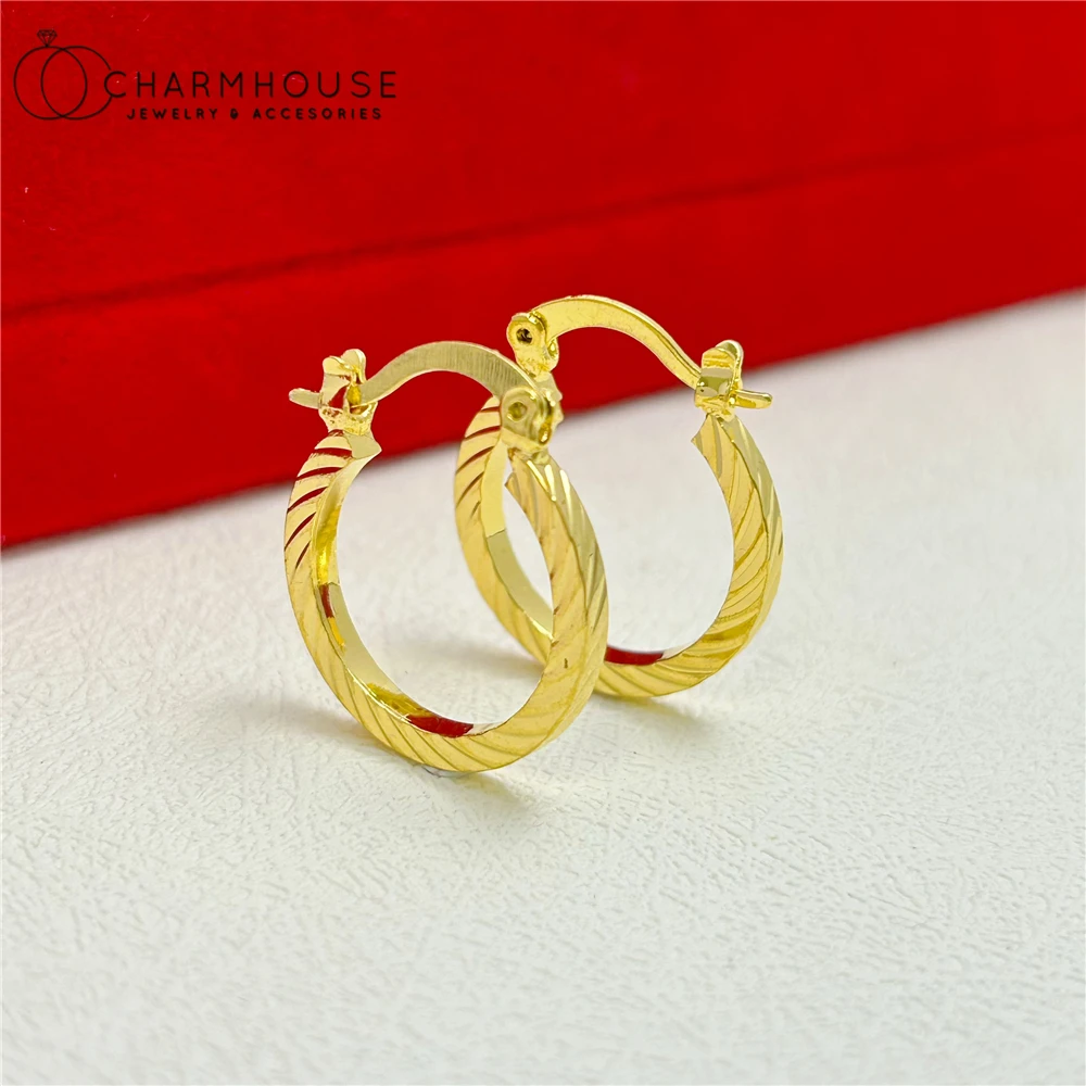 Серьги-кольца для женщин 24K Gold GP 20 мм круглые серьги пирсинг для манжет серьги женские модные ювелирные изделия Аксессуары для вечерние подарки