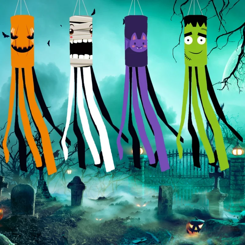 

Windpipe Flag Outdoor Decor Halloween Decorations Garden Tree Hanging Decoration Wind Direction Flags