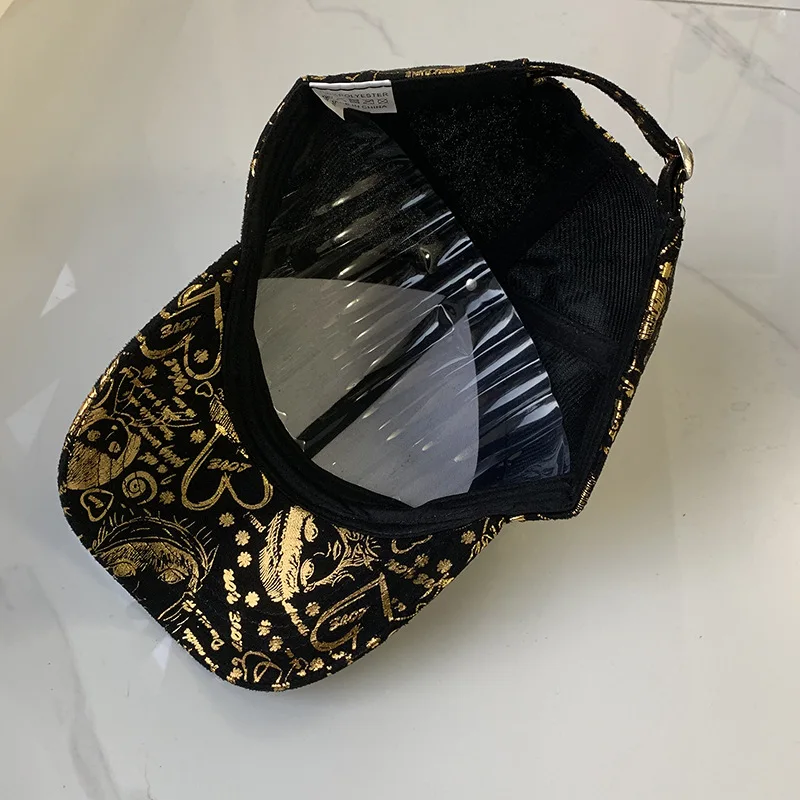 FS роскошная черная Золотая бейсболка с граффити для женщин и мужчин шапки
