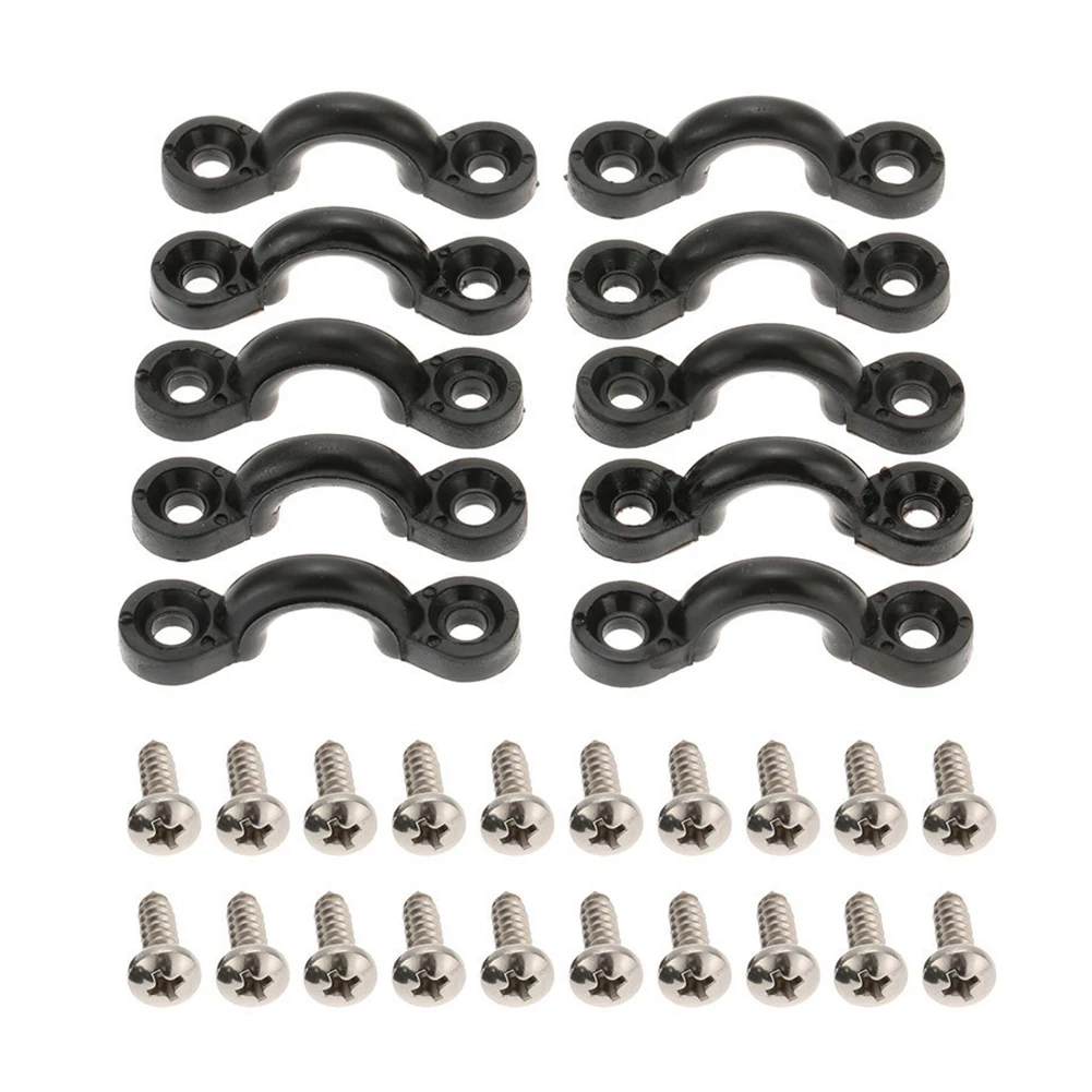 

10pcs C Type Deck Rope Buckle Kayak Humpback Handle Buckle with Screws Sailboat Mount Ties Rigging Kit Accessories With Screw