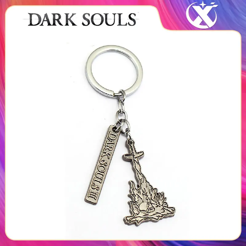 

HSIC Game Jewelry Dark Soul 3 Keychains Bonfire Keyring Holder PS4 Metal Pendant For Fans Men porte clef llaveros Souvenir HC127