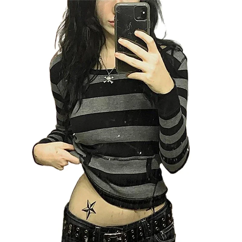 Женская Толстовка Allukasa С Карманами Готический Хип-хоп Свитшот Длинными Рукавами