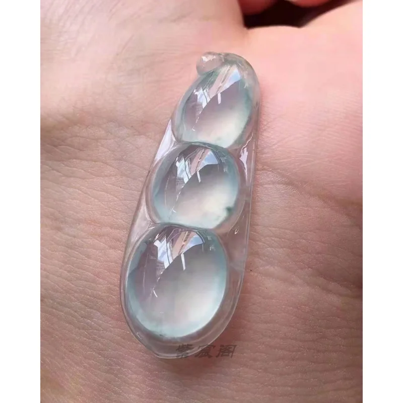 Натуральный изумруд плавающие цветы зеленый кулон Fu Dou нефрит