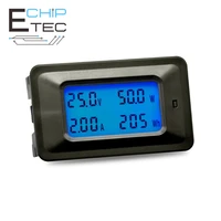 free shipping 20a50a100a digital dc 8 100v lcd 4 in 1 dc voltage current power energy meter detector with shunt