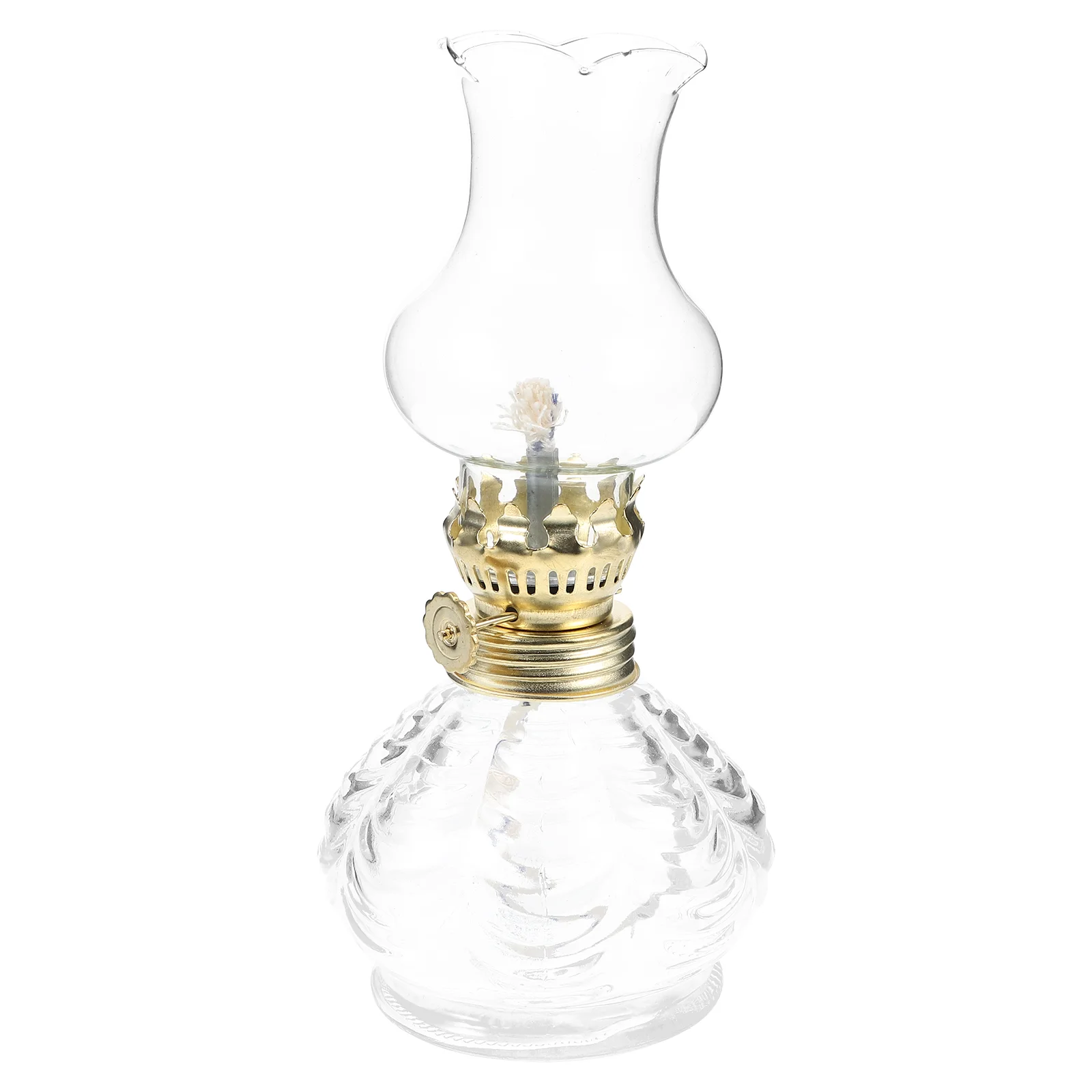 

Light Fixture Decorative Oil Lamp Small Table Kerosene Glass Lantern Wicks Temple