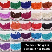 glass porcelain rice beads solid color rice beads diy beading material 2 3 4mm cross stitch beads