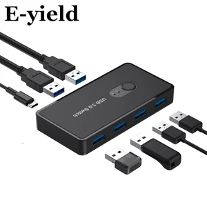 KVM переключатель USB 3,0 переключатель для Windows 10 ПК клавиатура мышь принтер 2 шт. совместное использование 4 устройств USB переключатель