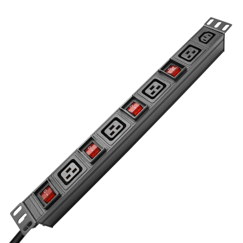 

Independent switch With LED C19 SOCKET 19 inch PDU Power Strip Distribution Network filter Aluminum alloy power strip
