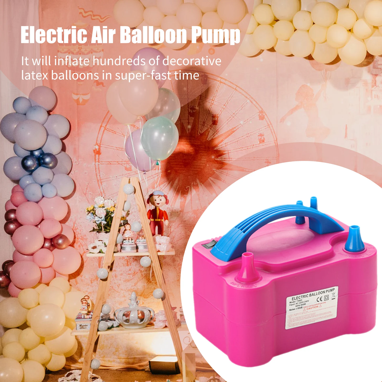 

Balloons Pump Set Air Compressor Electric Balloon Inflator Pump Air Blower Balloon Inflator Pump Fast Portable Inflatable Tool
