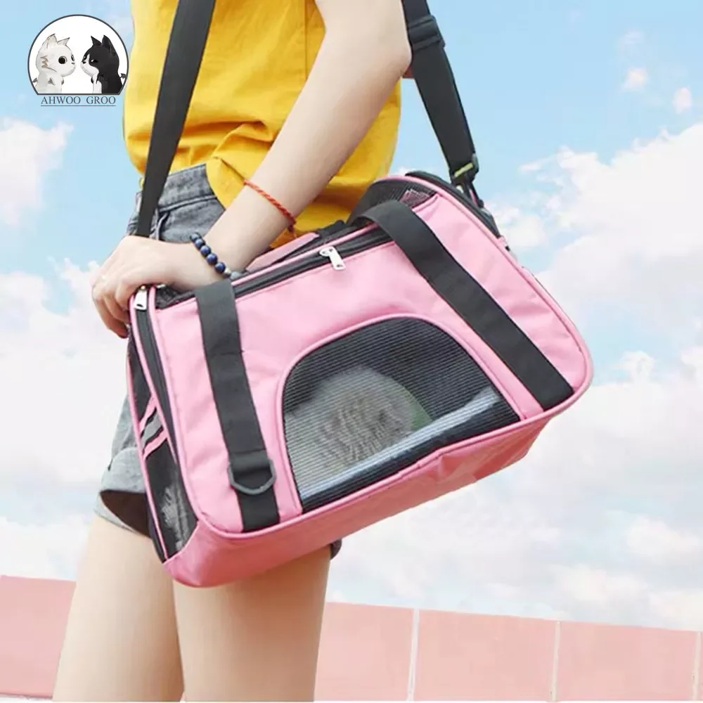 

2022New Dog Bags Portable Dog Carrier Bag Mesh Breathable Carrier Bags for Small Dogs Foldable Cats Handbag Travel Pet Bag Trans