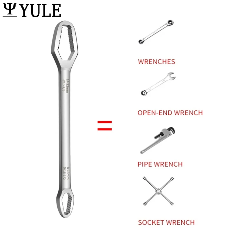 

Многофункциональные гаечные ключи, универсальный двухсторонний самозатягивающийся гаечный ключ, 8-22 мм Винтовые гайки, Нескользящие ключи,...