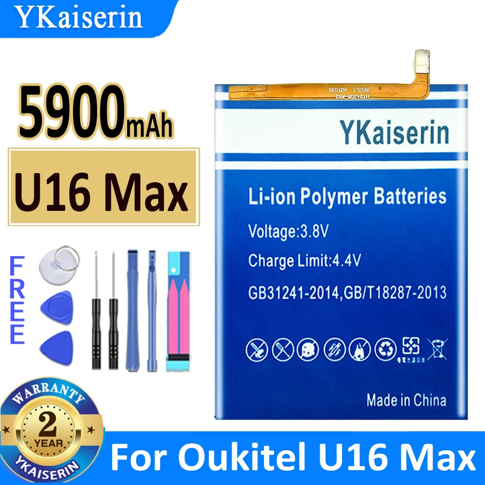 

Аккумулятор ykaisin U 16 Max 5900 мАч для Oukitel U16 Max U16Max, Новая батарея + трек №