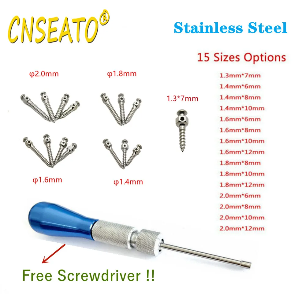 

1PC Dental Micro Implants Screws Stainless Steel Mini Screw Orthodontic Anchor Self Drilling Dentistry Screwdriver Driver Tools