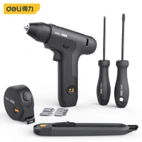 deli electric drill set 7 2v electric drill screwdriver tape measure utility knife bit set home diy power tools holiday gift