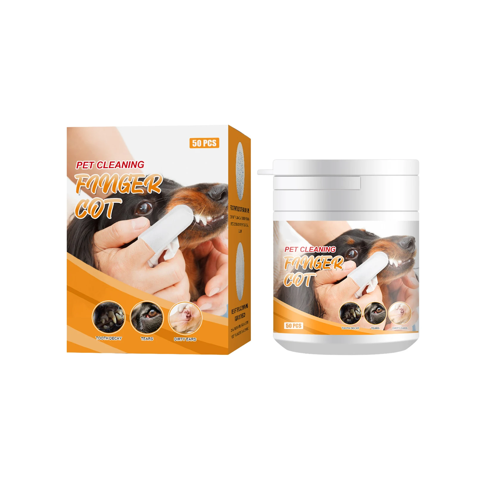 

50PCS Pet Tooth Wipes Cotton Non-woven Finger Wipes Healthy Oral Care Supplies For Cat Dog BrushCat Cleaning