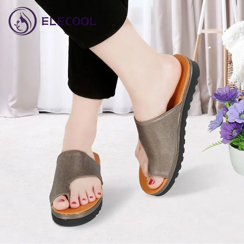 

UK 3-8.5 Sizes Toe Correction PU Slippers Comfy Platform Corrective Sandal Shoes Orthopedic for Women/man Summer Foot Care Tool