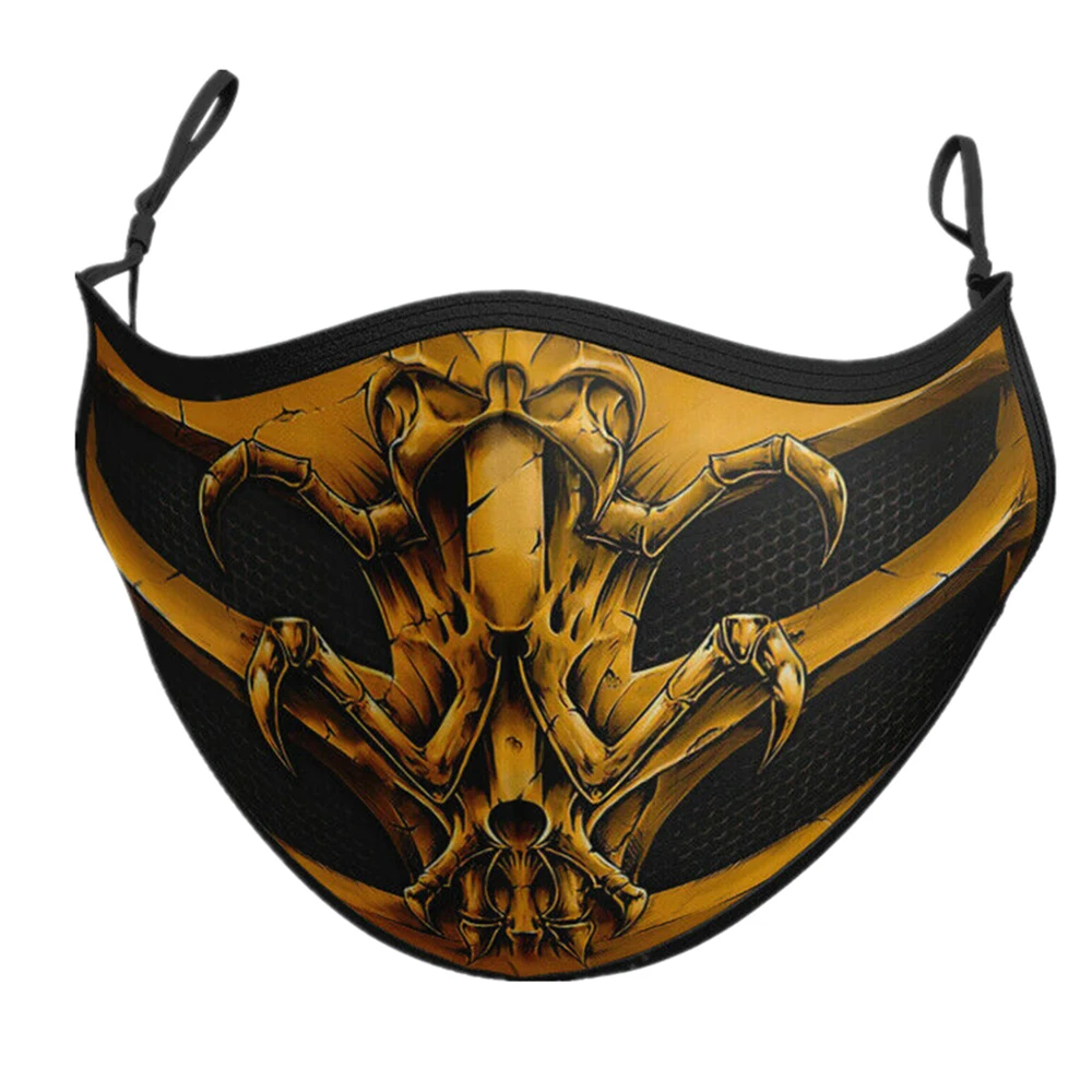 Костюм для косплея маски Mortal Kombat Noob Saibot Scorpion Sub Zero Kabal Ninja Face Mouth пылезащитная