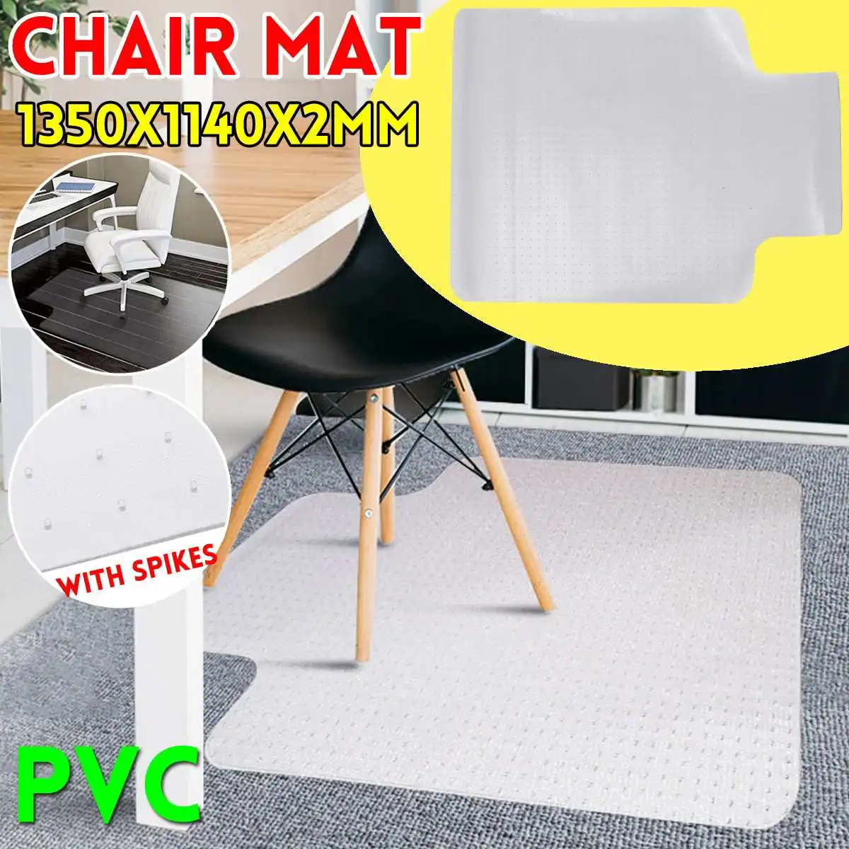 

Office Swivel Chair Mat PVC Self-adhesive Non-slip Rug Carpet for Living Room Bedroom Decoration Wooden Floor Protection Mats