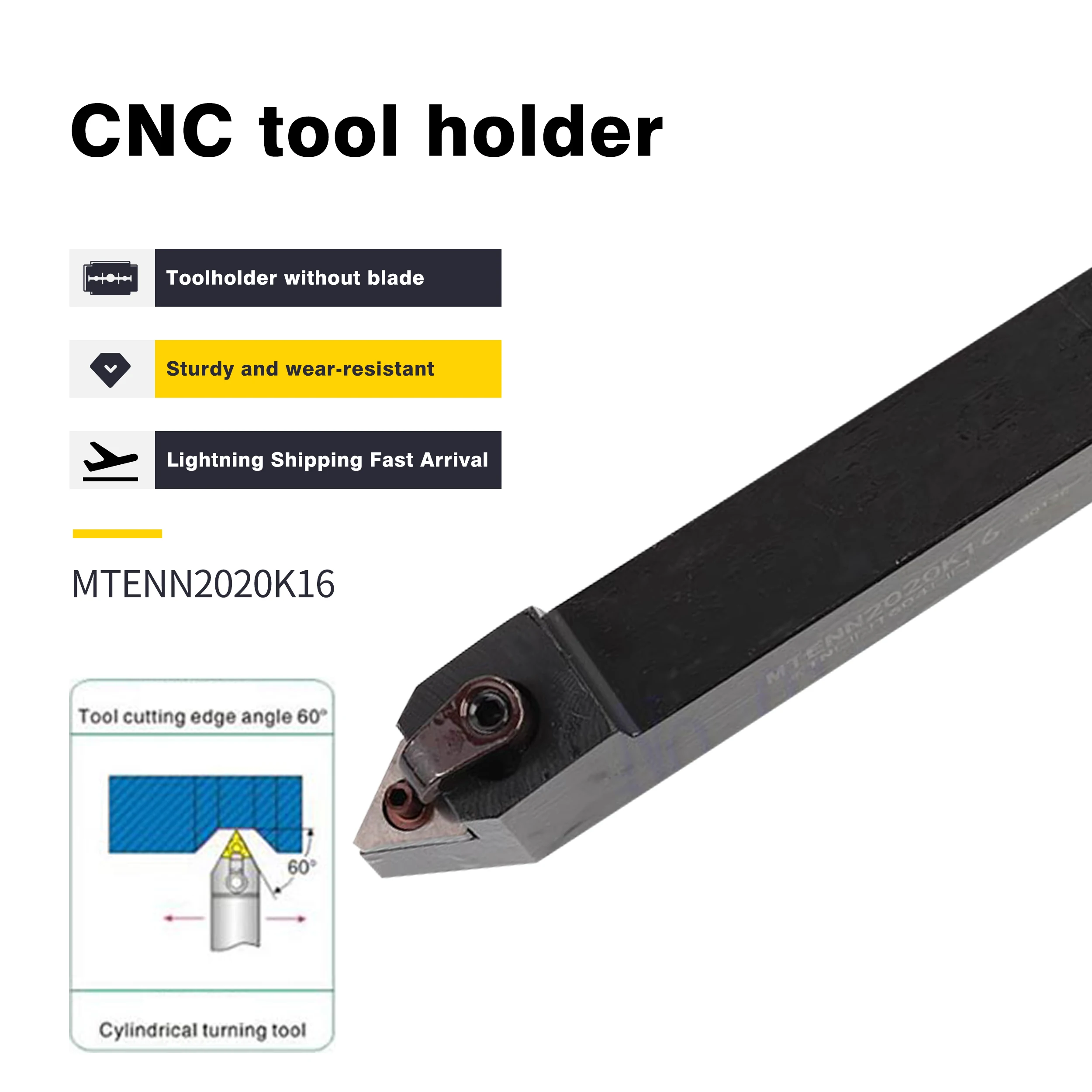 

1pc MTENN1616H16 MTENN2020K16 MTENN2525M16 CNC Lathe Turning Tool MTENN2525M22 External Turning Tools Holder Lathe Cutting Tools