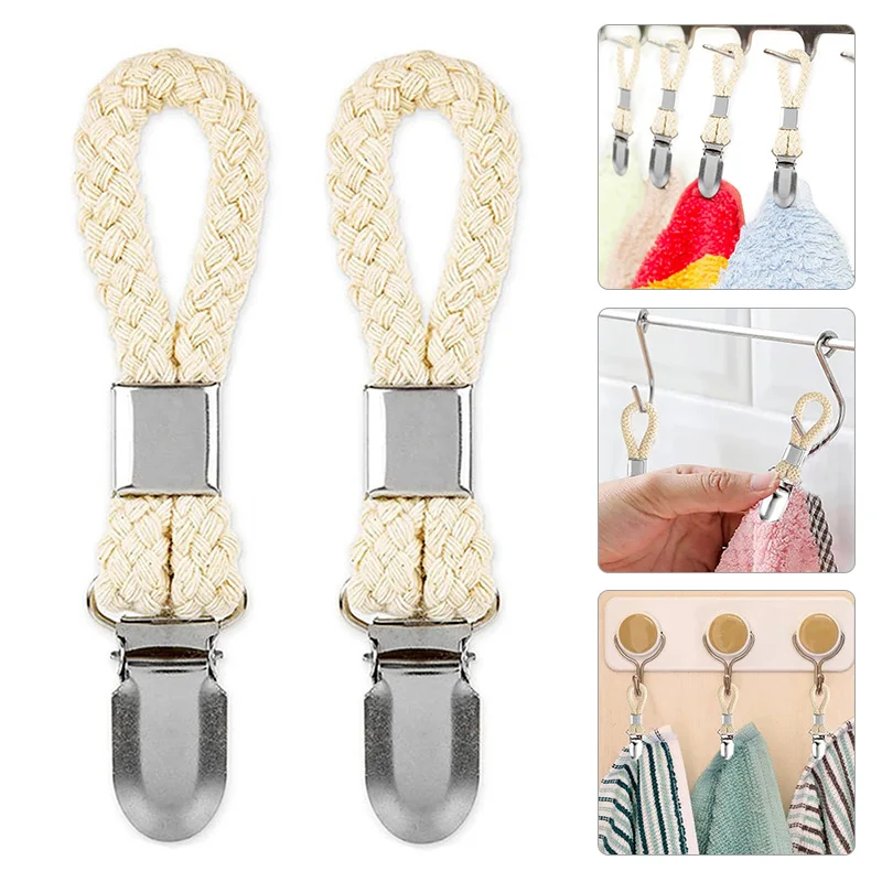 

2 шт./компл. металлический зажим, Тканое Хлопковое полотенце, круглый зажим, многофункциональная папка для одежды, подходит для дома