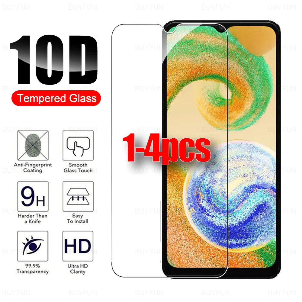 

1-4pcs 10D Tempered Glass Screen Protector For Samsung Galaxy A04 A04s A04e A03 A03s A02 A02s A01 Core Glasses For SamsungA04s