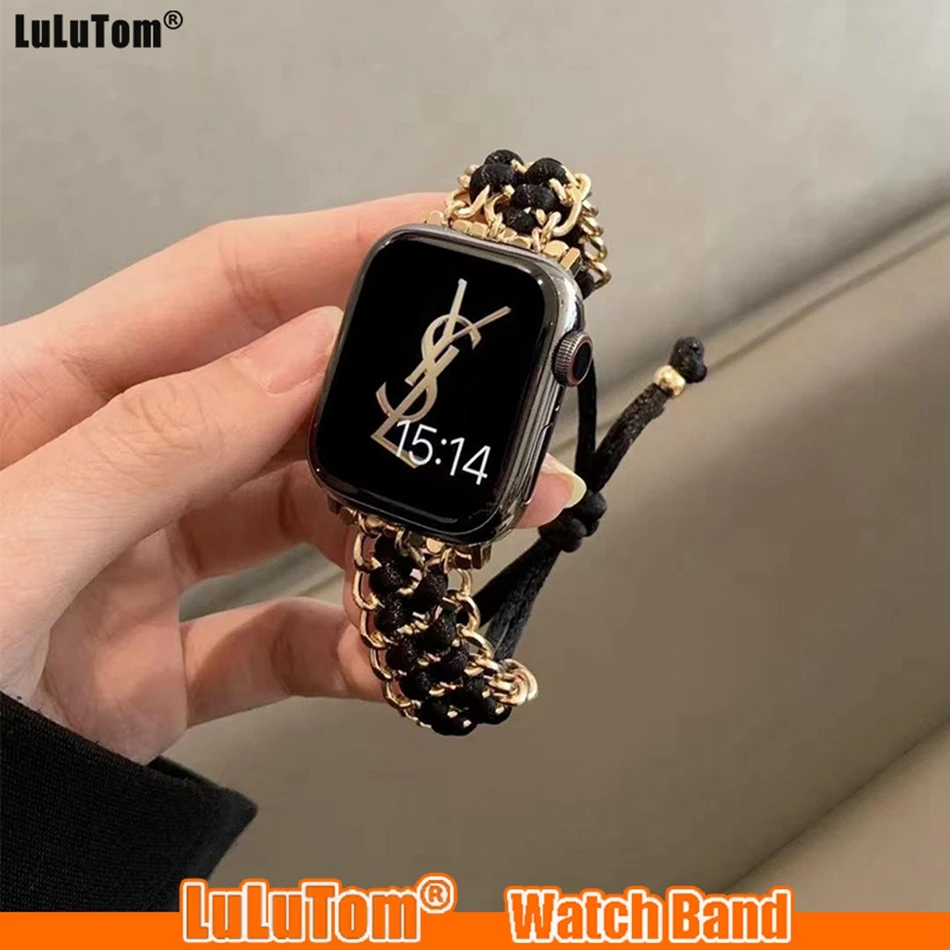 

Metal Weaving Bracelet For Apple Watch 8 Band Ultra 49mm 38mm 41 40 44 45 42mm Breathable Strap for IWatch Series 8 7 6 SE 5 4 3