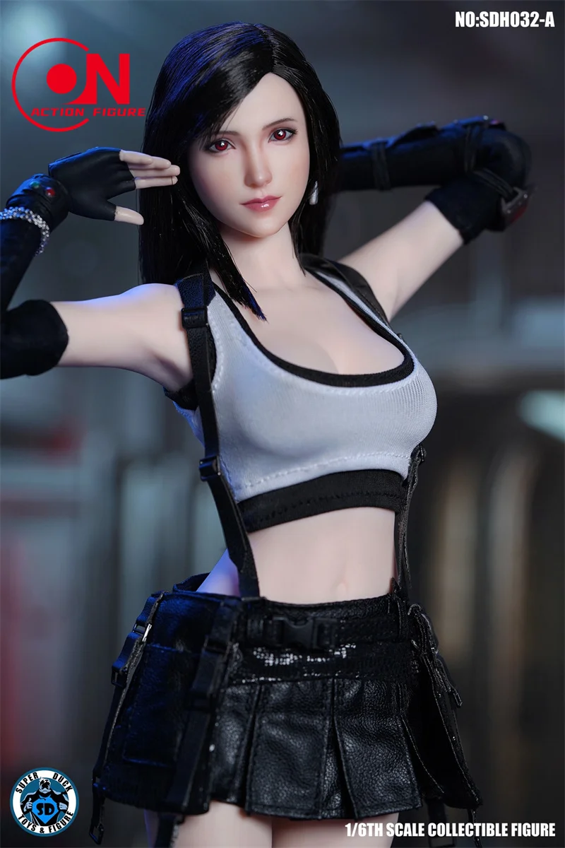 Экшн-фигурка Супер утка SDH032 1/6 Tifa короткие длинные волосы бледная кожа резная
