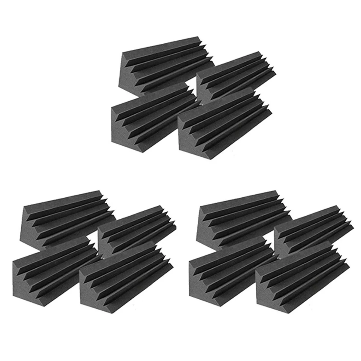 

12 Pcs Acoustic Panels Studio Acoustic Soundproof Foam,Sound Treatment Bass Trap Corner,Sound Panels Wedges,12X12X48cm