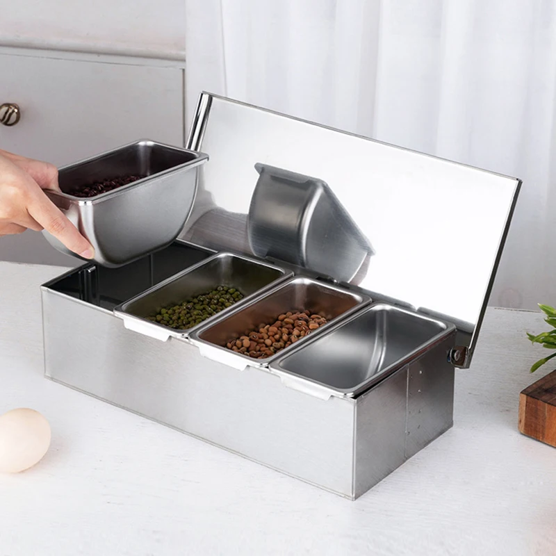 

Высококачественная коробка для приправ из нержавеющей стали 304, коробка для приправ в отеле с бытовым контейнером для приправ, коробка для п...