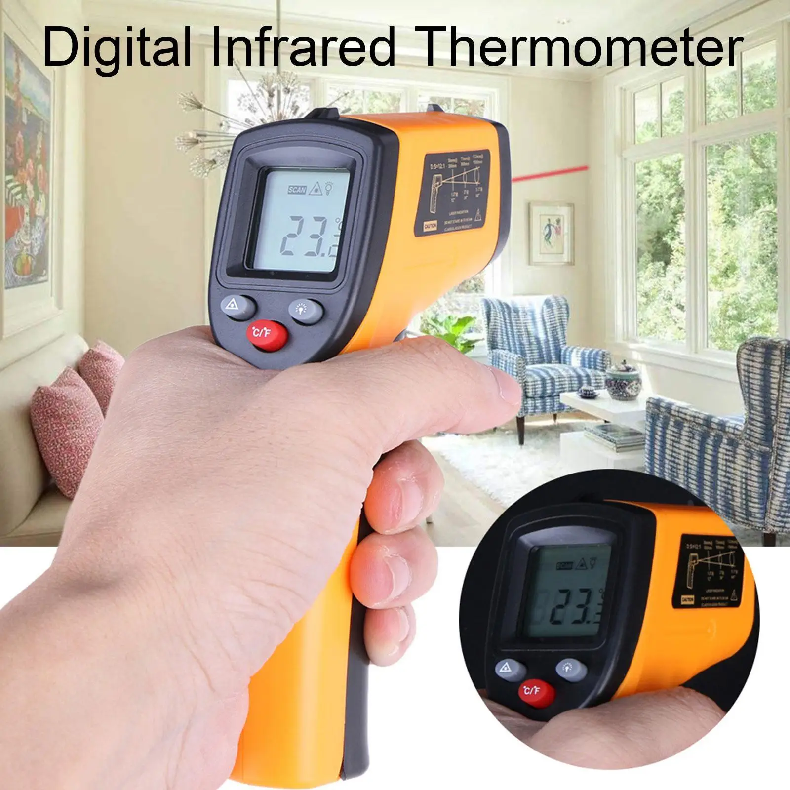 

Инфракрасный термометр GM320, цифровой Бесконтактный измеритель температуры с ЖК дисплеем