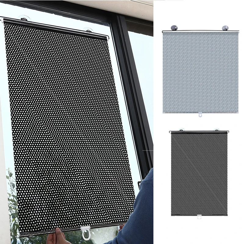 

Sunshade Roller Blinds Curtains Blackout Curtain Suction Cup Punch-free Retractable Window Kitchen Roller Curtains For Bedroom