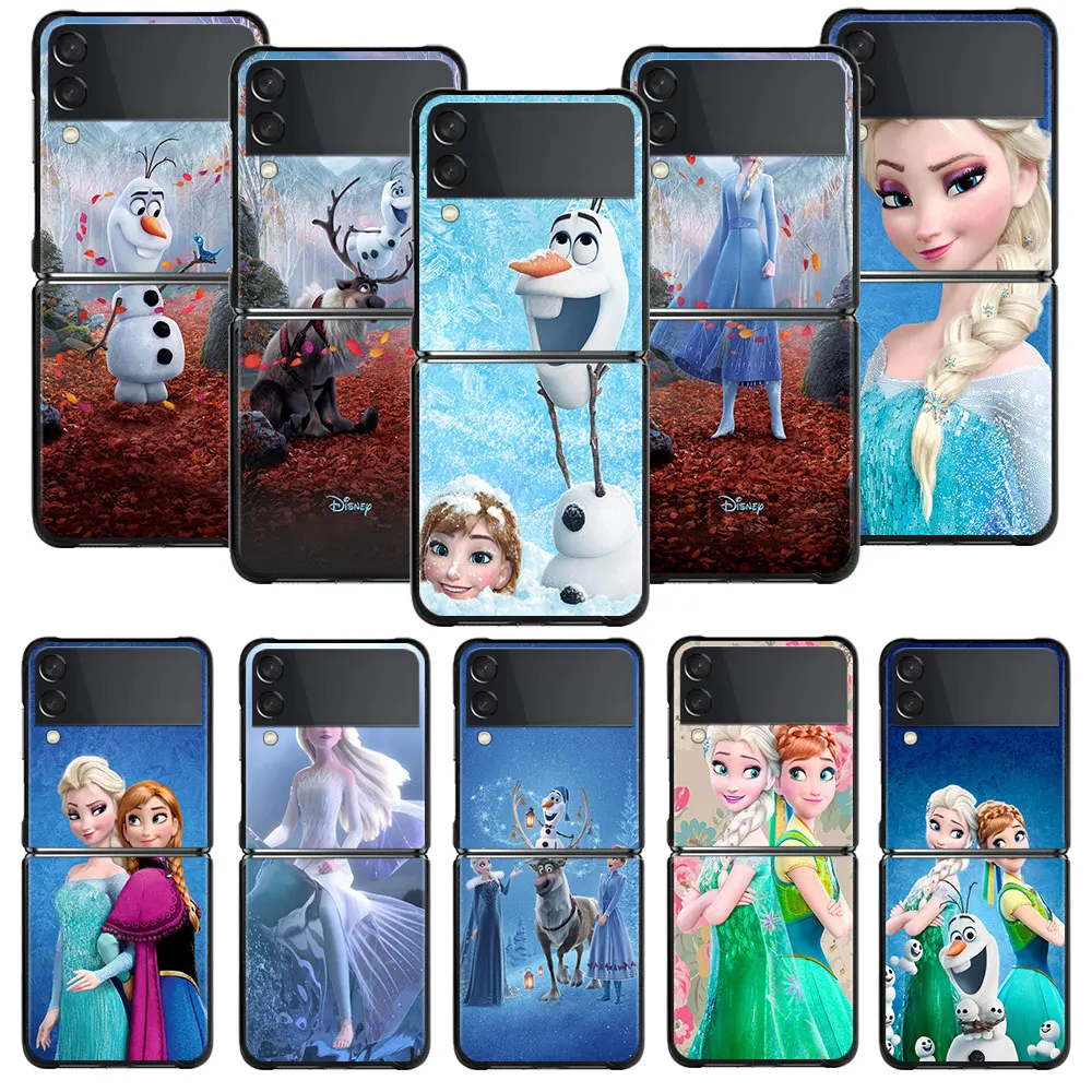 

Capinha Luxury Hard PC Phone Cover For Samsung Z Flip3 5G Flip ZFlip3 ZFlip Disney Frozen 2 Elsa princess