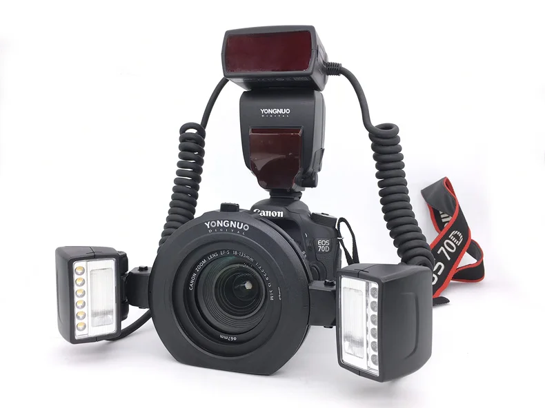 

Yongnuo YN24EX E TTL Twin Lite Макро Вспышка Speedlite для камер Canon с двойной 2 шт. головки вспышки + 4 шт. адаптерных кольца