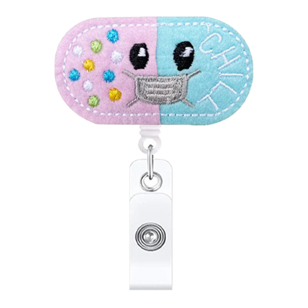 

Cartoon Badge Reel Felt Badge Holder Nurse ID Badge Holder Funny Badge Clips