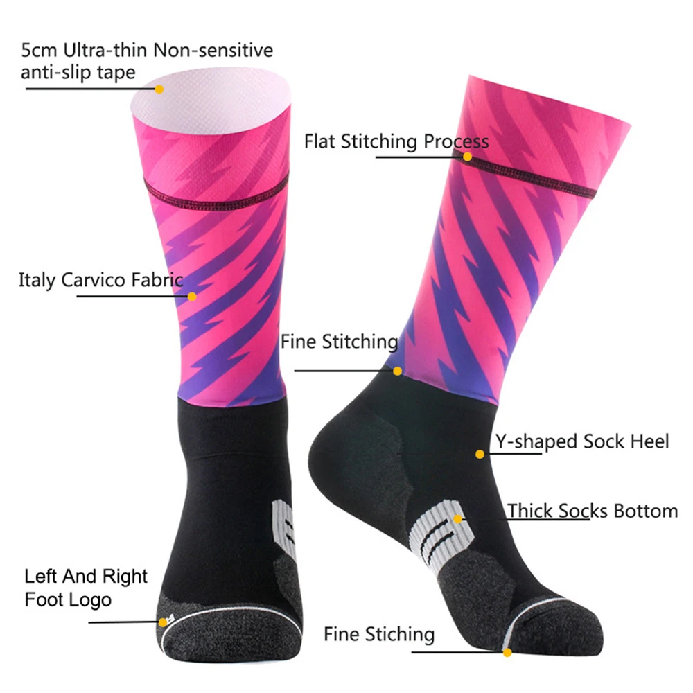 Pro Team Cycling Socks Sports Bicycle Socks Men Women MTB Bike Socks Anti-slip Breathable Outdoor Sports Compression Socks